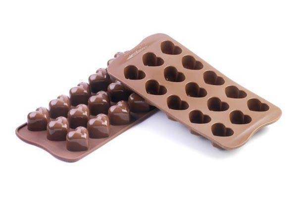 Silikonová forma na čokoládu a led – srdce Silikomart