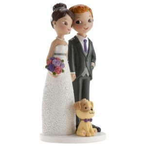 Svatební figurka na dort s pejskem 16cm Dekora