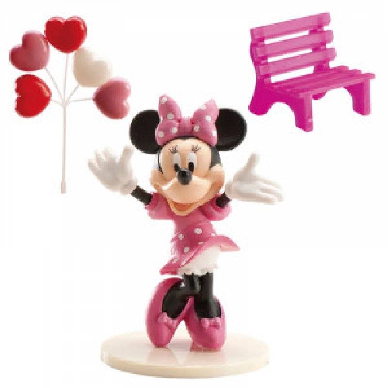 Figurka na dort Minnie balónky a lavička Dekora