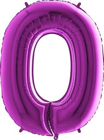 Nafukovací balónek číslo 0 fialový 102cm extra velký Grabo
