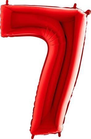 Nafukovací balónek číslo 7 červený 102cm extra velký Grabo