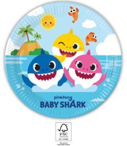 Papírový talíř na párty 23cm Baby Shark Procos