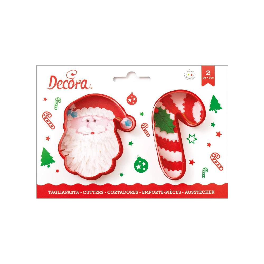 Vykrajovátko vánoční Santa Claus a cukrovinka 8cm Decora