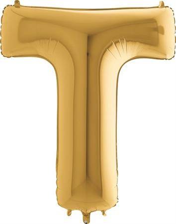 Nafukovací balónek písmeno T zlaté 102 cm Grabo