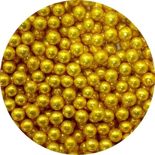Cukrové perly zlaté střední (50 g) dortis