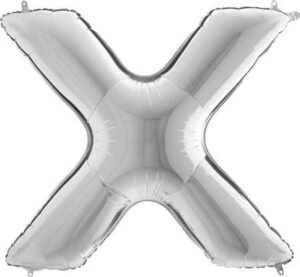 Nafukovací balónek písmeno X stříbrné 102 cm Grabo