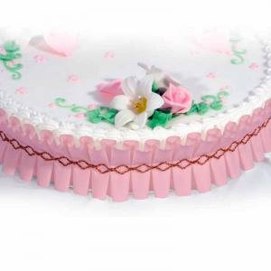 Ozdobný lem na kraj dortu 1m v růžové barvě Dekora