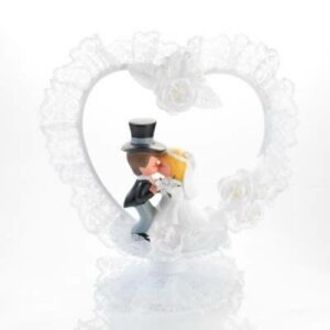 Svatební figurka na dort 1ks porcelánová polibek se srdcem Gunthart