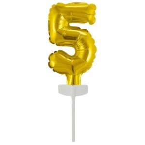 Fóliový balónek zlatý mini - zápich do dortu číslo 7 Amscan