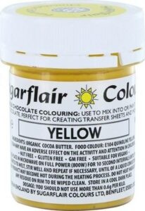 Barva do čokolády na bázi kakaového másla Sugarflair Yellow (35 g) Sugarflair