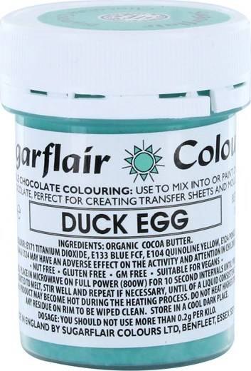 Barva do čokolády na bázi kakaového másla Sugarflair Duck Egg (35 g) Sugarflair