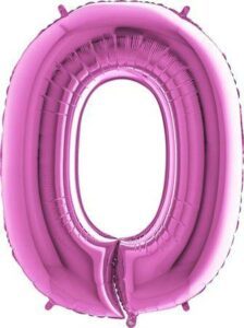 Nafukovací balónek číslo 0 růžový 102cm extra velký Grabo
