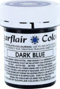 Barva do čokolády na bázi kakaového másla Sugarflair Dark Blue (35 g) Sugarflair