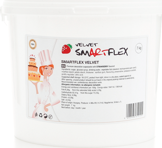 Smartflex Velvet Jahoda 7 kg (Potahovací a modelovací hmota na dorty) Smartflex