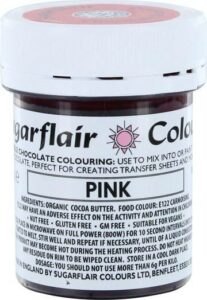 Barva do čokolády na bázi kakaového másla Sugarflair Pink (35 g) Sugarflair