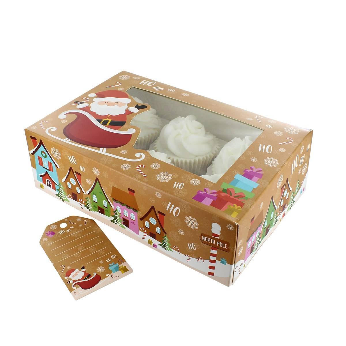 Vánoční krabička na mufinny na 6/12 muffinů Santa 1ks Culpitt