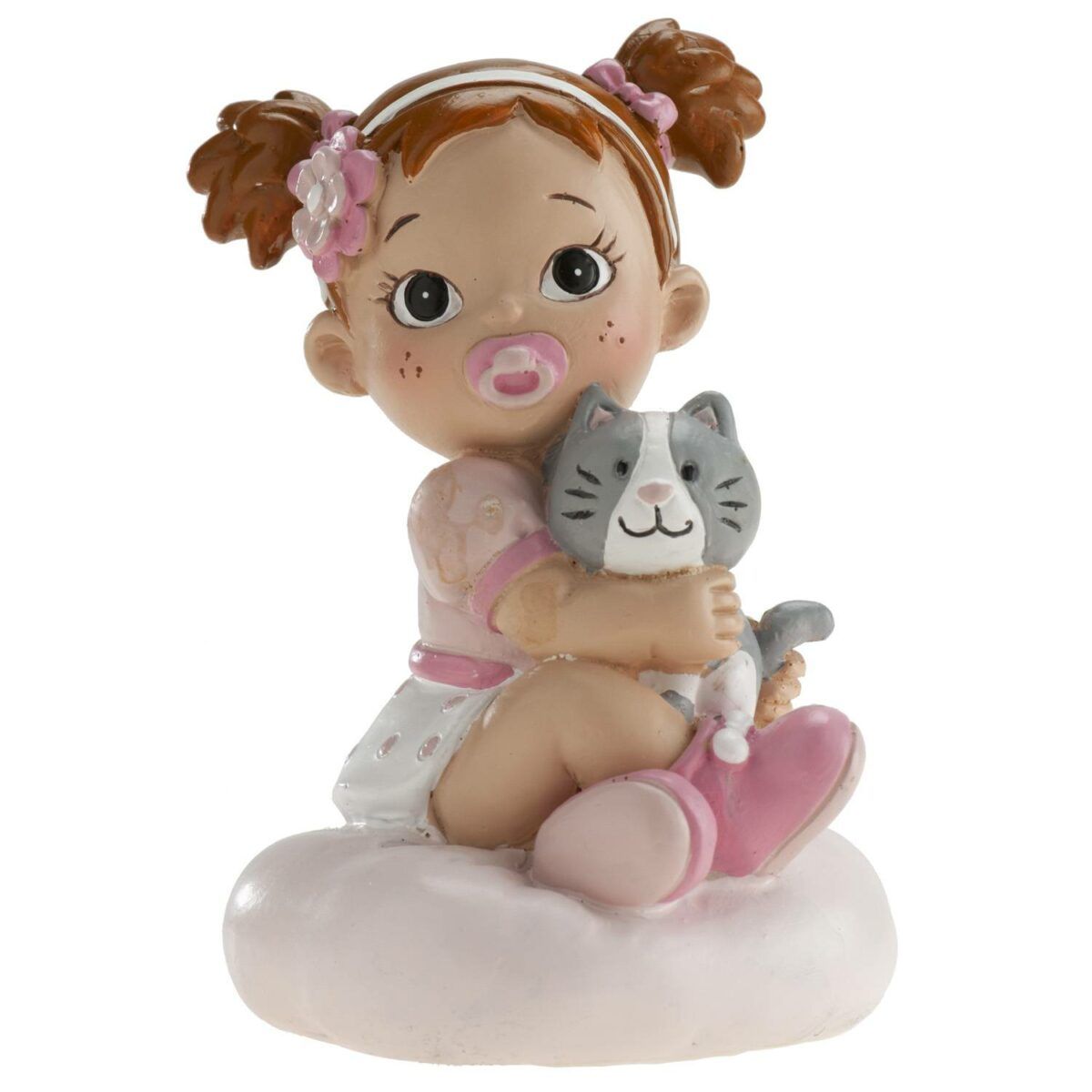 Figurka na dor holčička s kočkou 10cm Dekora