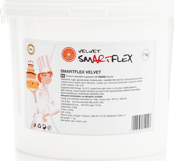 Smartflex Velvet Pomeranč 7 kg (Potahovací a modelovací hmota na dorty) Smartflex