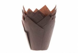 Hnědé papírové košíčky na muffiny tulipán 200ks House of Marie