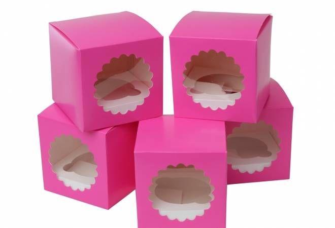 Papírový box na cupcake růžový 5ks House of Marie