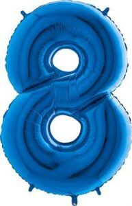 Nafukovací balónek číslo 8 modrý 102cm extra velký Grabo