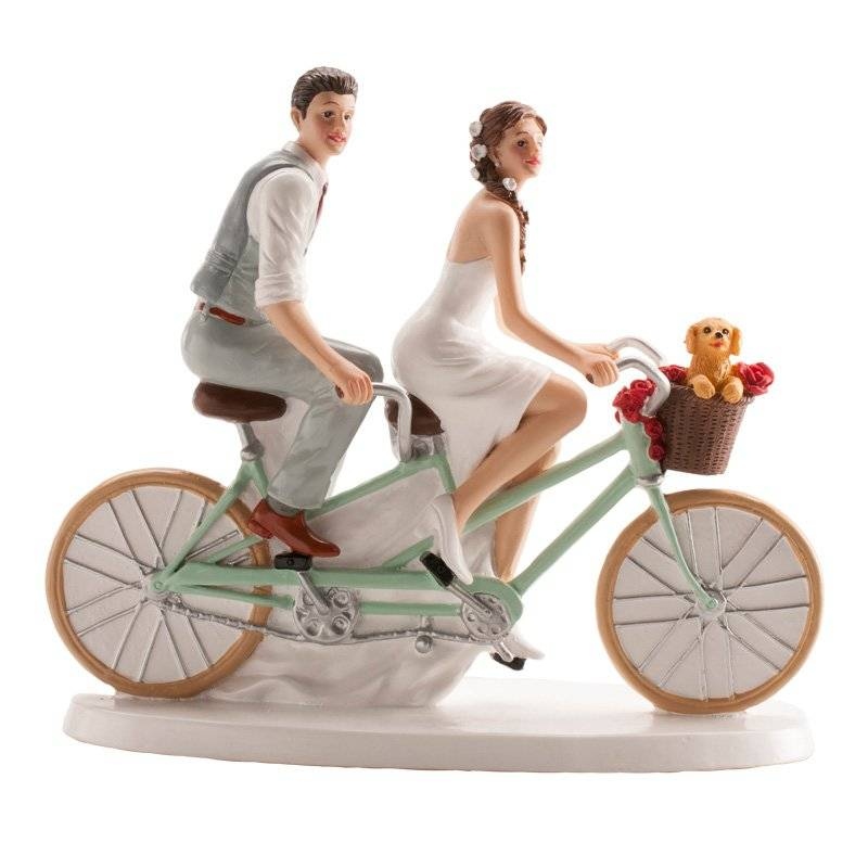 Svatební figurka na dort 16x18cm cyklisté Dekora