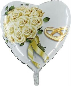 Nafukovací balónek bílé růže 46 cm Grabo