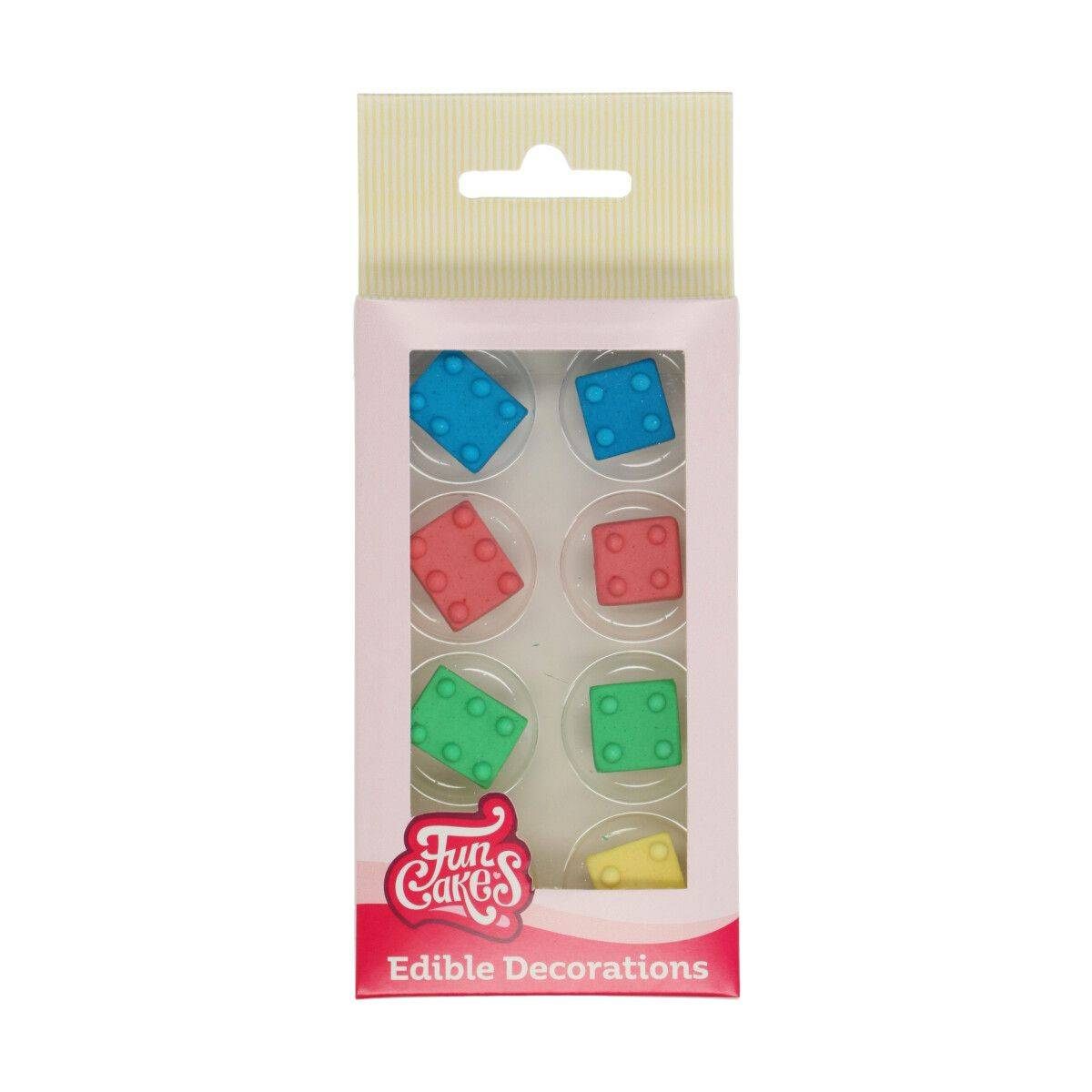 Cukrové zdobení 8ks dětské kostky barevné FunCakes