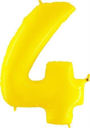 Nafukovací balónek číslo 4 žlutý 102cm extra velký Grabo