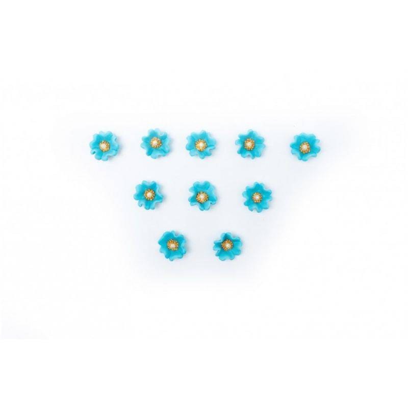 Cukrové květinky modré 10ks K Decor