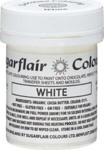 Barva do čokolády na bázi kakaového másla Sugarflair White (35 g) Sugarflair