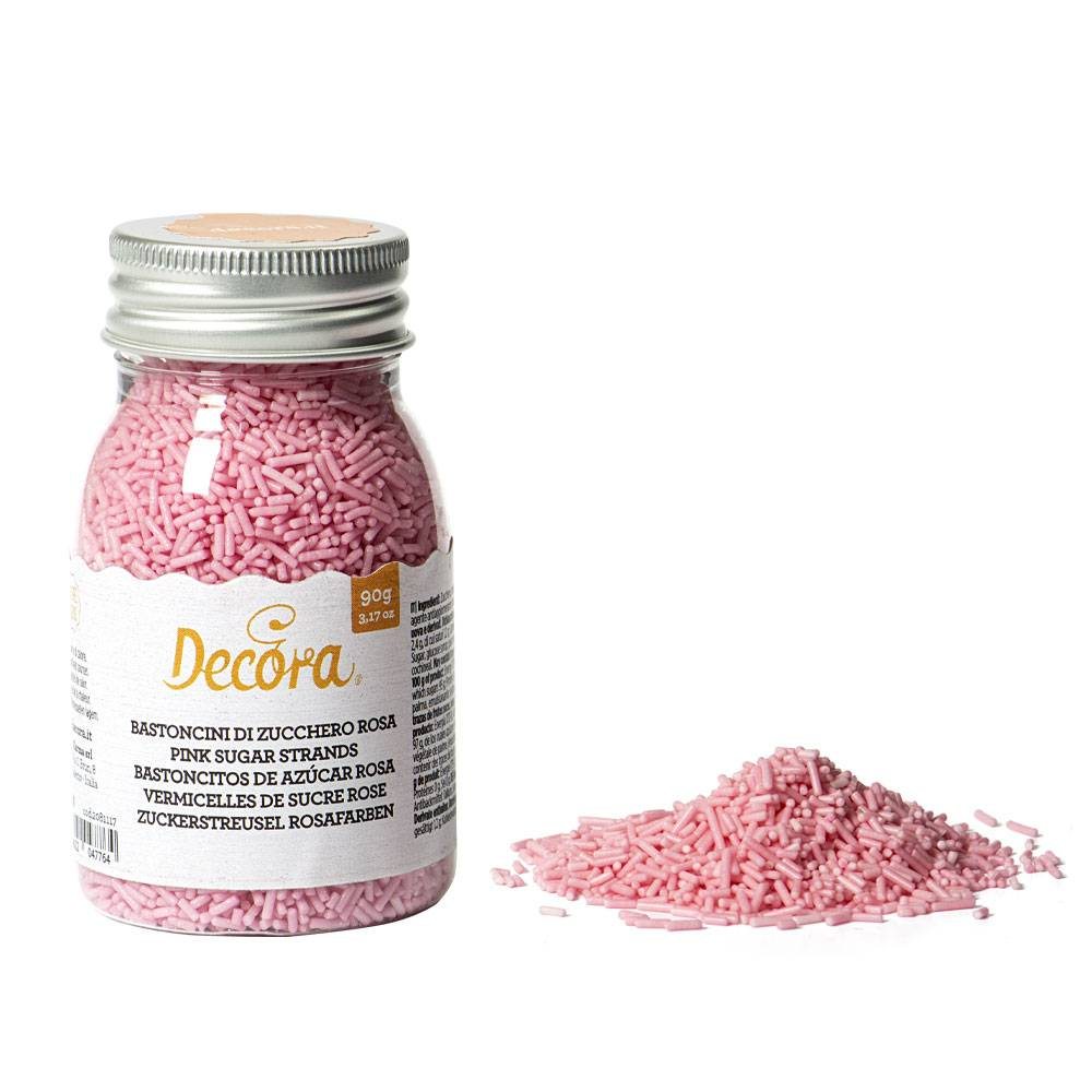 Cukrové zdobení tyčinky růžové 90g Decora