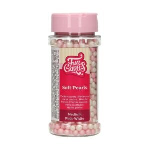 Cukrové dekorace bílo-růžové perly 60g FunCakes