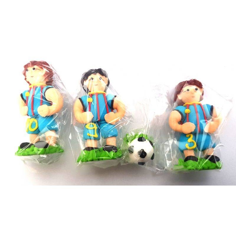 Cukrová figurka fotbalisté modří 3ks a kopačák K Decor