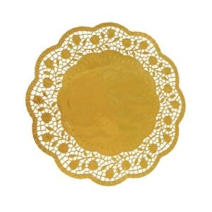Dekorativní krajka kulatá zlatá 32cm 4 ks Wimex