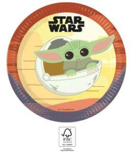 Papírový talířek na párty 23cm 8ks Star Wars Yoda Procos