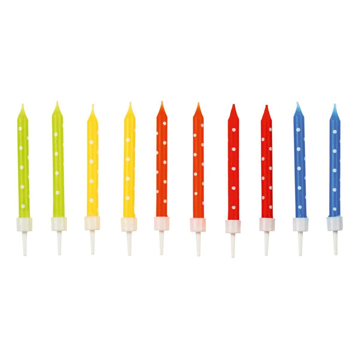Svíčky barevné s puntíky 24ks 6cm Amscan