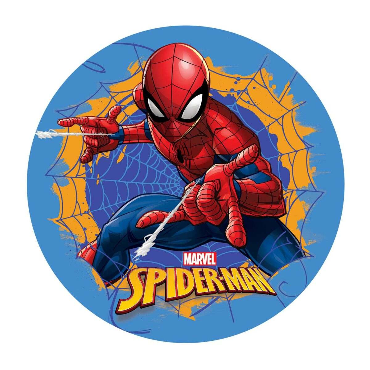Jedlý papír Spiderman v pavučině 20cm Dekora
