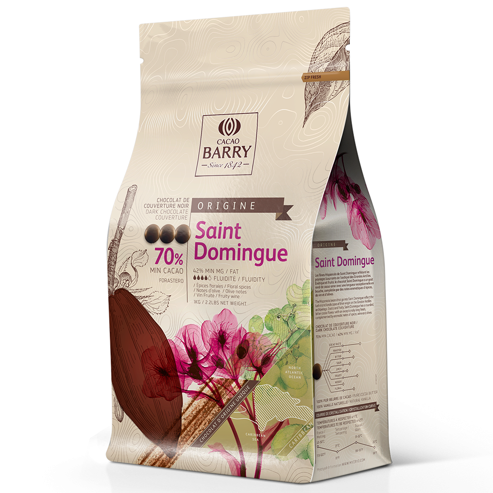 Cacao Barry Origin čokoláda SAINT DOMINGUE hořká 75% 1kg CACAO BARRY