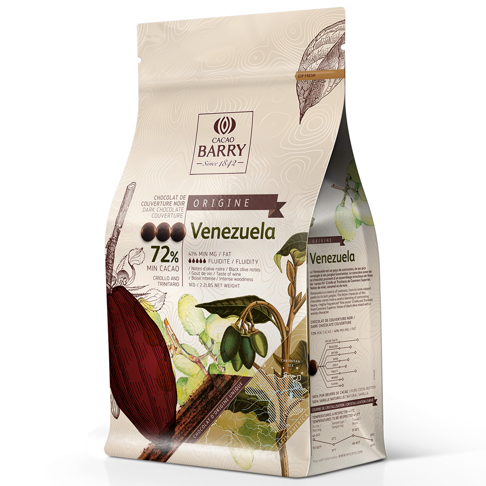 Cacao Barry Origin čokoláda VENEZUELA hořká 72% 1kg CACAO BARRY