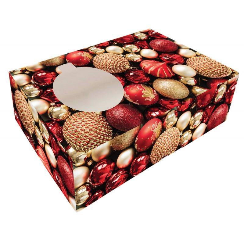 Krabička na cukroví skládací s okénkem 25x15x7cm 1ks vánoční ozdoba Alvarak