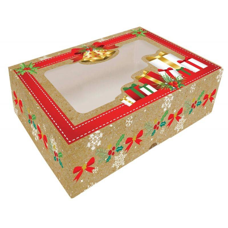 Krabička na cukroví skládací s okénkem 22x15x5cm 1ks dárečky Alvarak